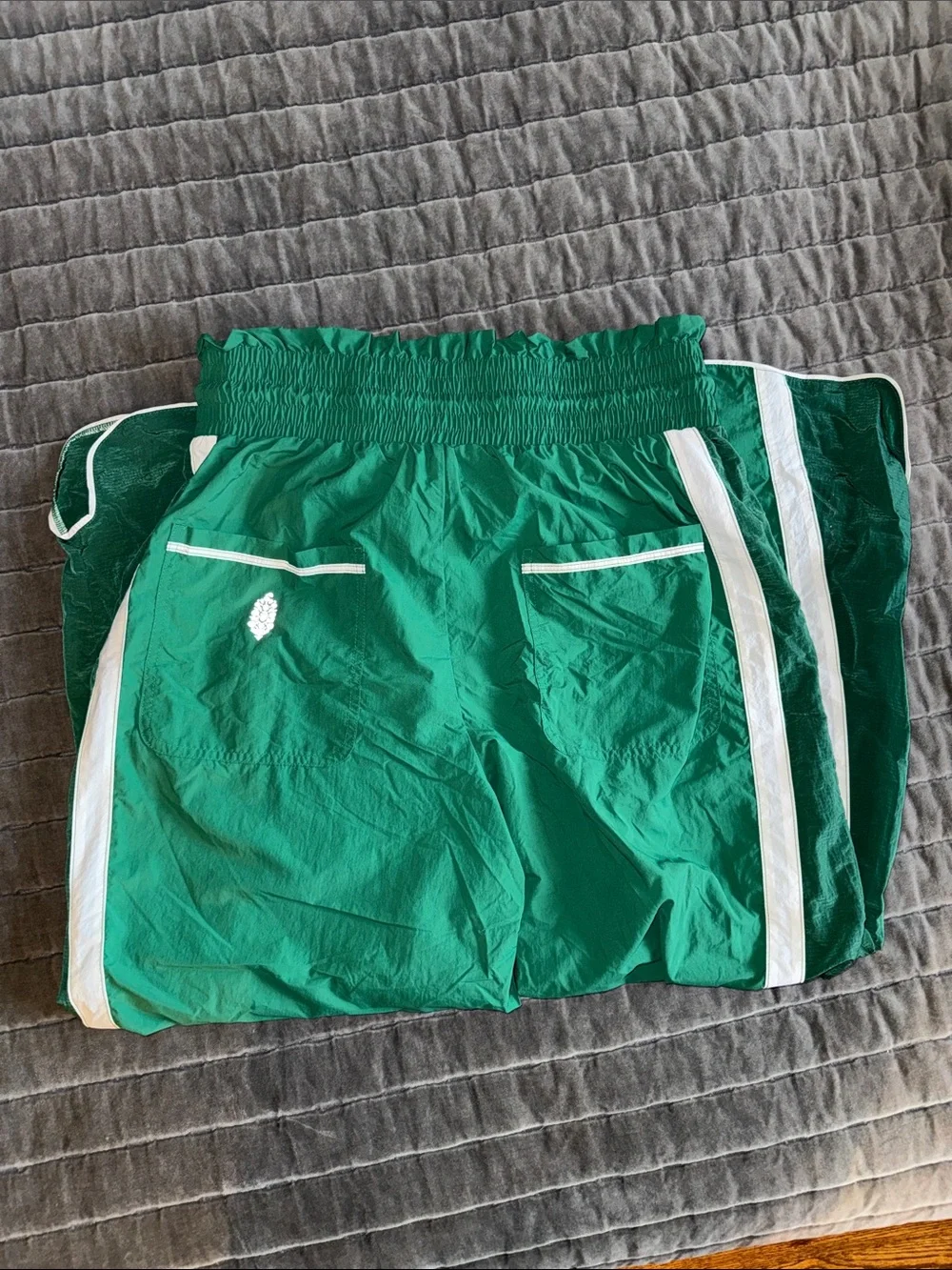 Free People FP Movement Green Jogger Pants with White Side Stripes - Picture 2 of 3